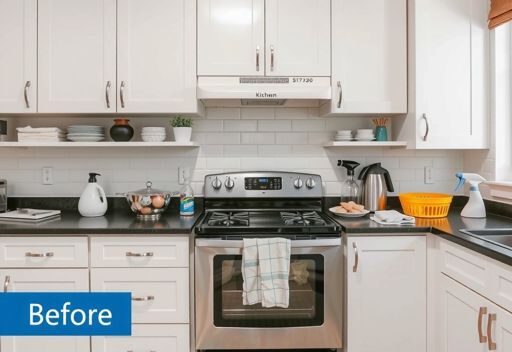 Kitchen before cleaning