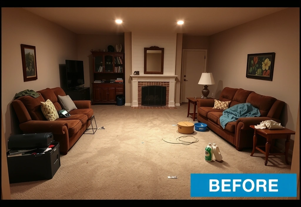 Living room before cleaning