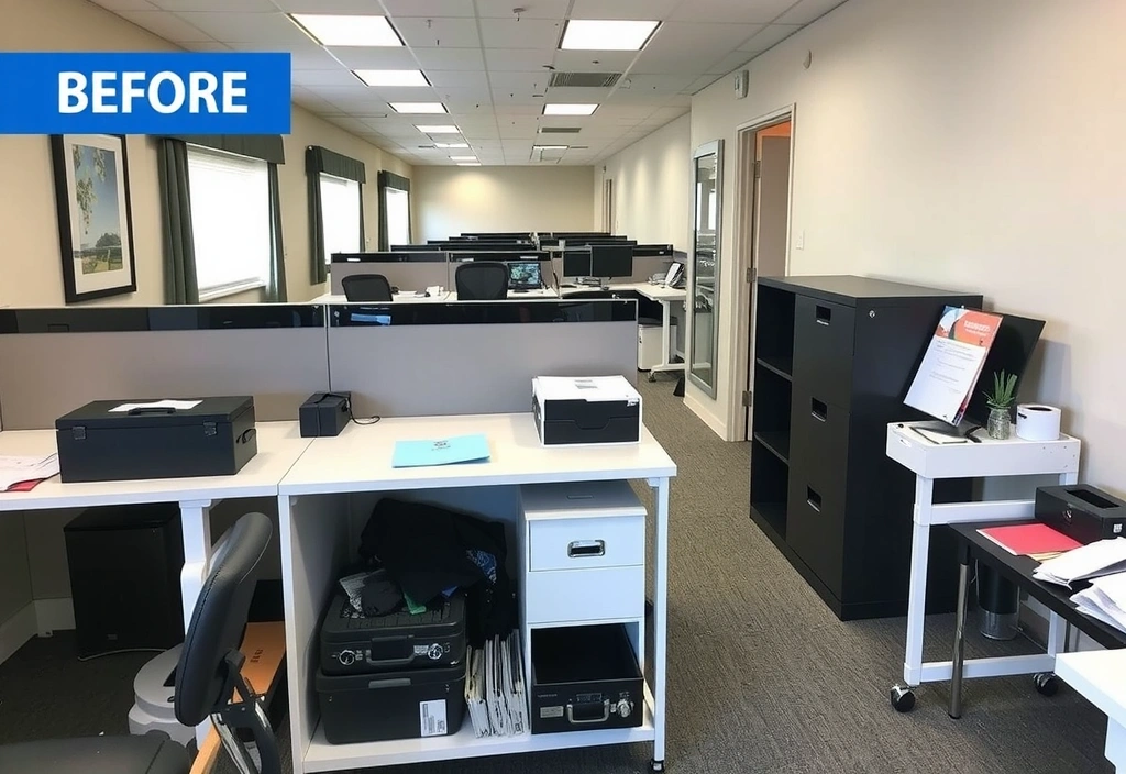Office space before cleaning